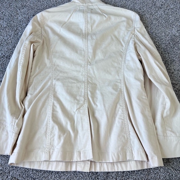 Lauren Ralph Lauren Ivory Cotton 4 Pocket Utility Botton Up Jacket Size 10 - Picture 9 of 9